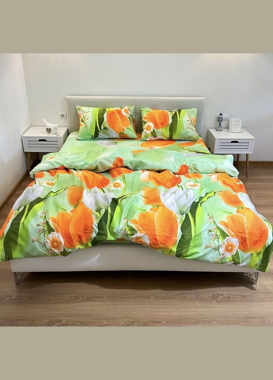 Постельное белье “ ”,Поликотон,Салатовый,Семейный, P-0119 Lelit (308071776)