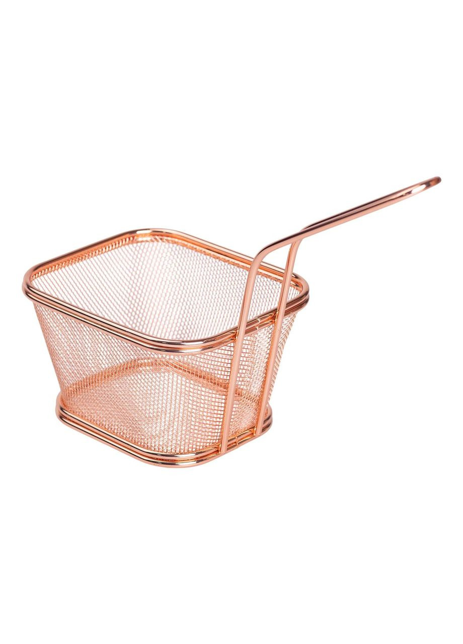 Кошик сервірувальний для фрі та снеків 13×11×7 см з гальванічним покриттям Рожеве золото HP-19-4-L-R (A-033456) Zhongjing (361242358)