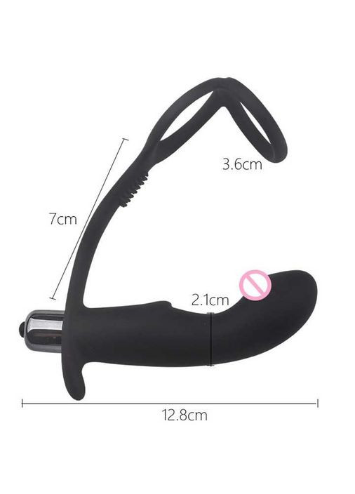 Ерекційне кільце з анальним плагом 10 режимів задоволення K000254 No Brand (366888028)