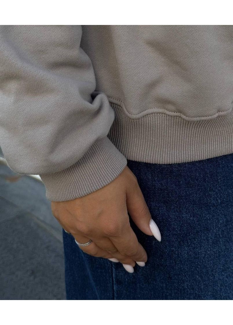 Сірий світшот жіночій Mint напис без декору (360899462)