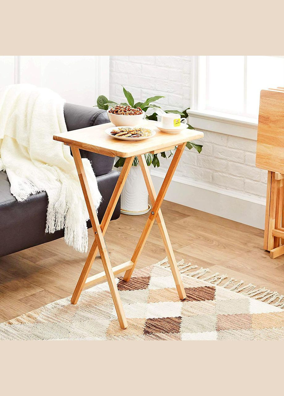 Столик розкладний з дерева Дарлінг ваніль (СУН-000102) No Brand (328960285)