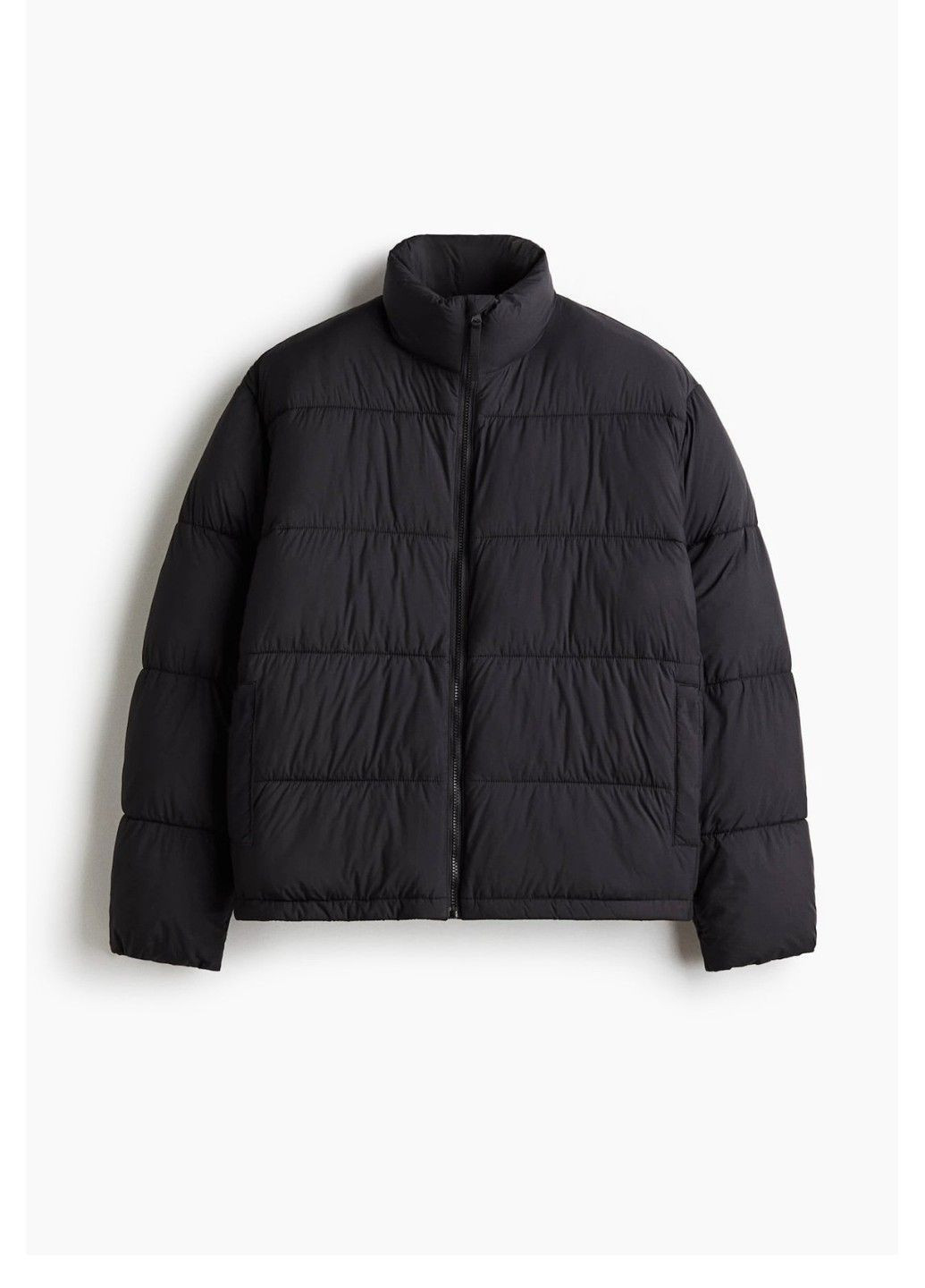Чорна демісезонна чоловіча дута куртка loose fit (58623) s чорна H&M