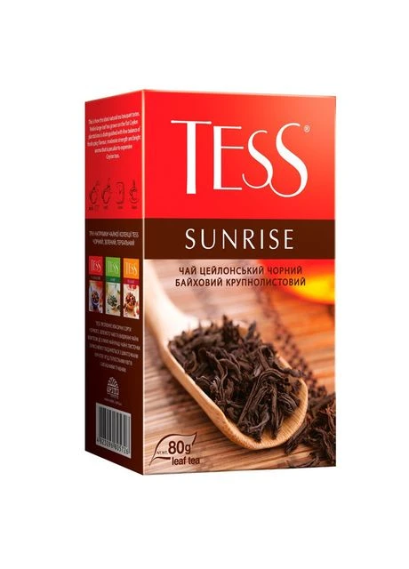 Чай чорний Sunrise 80 г цейлонський байховий листовий Tess (394175054)