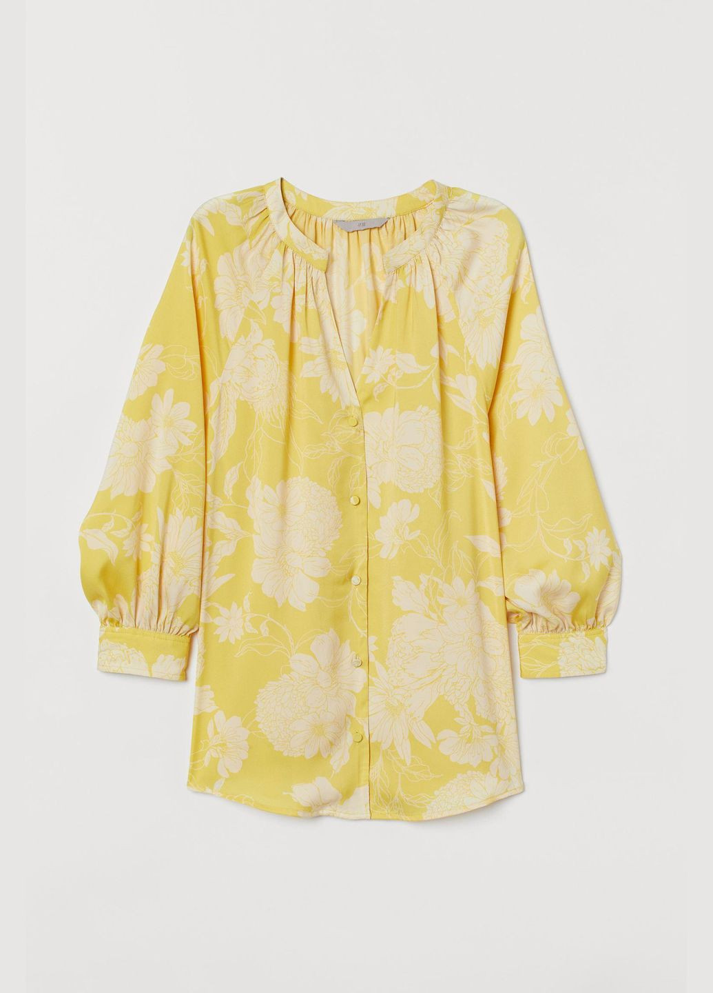 Желтая блуза демисезон,желтый в белые узоры, H&M