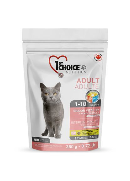 Сухой суперпремиумкорм для кошек Adult Indoor Vitality Chicken 2.72 кг (65672261036) 1st Choice (279561077)