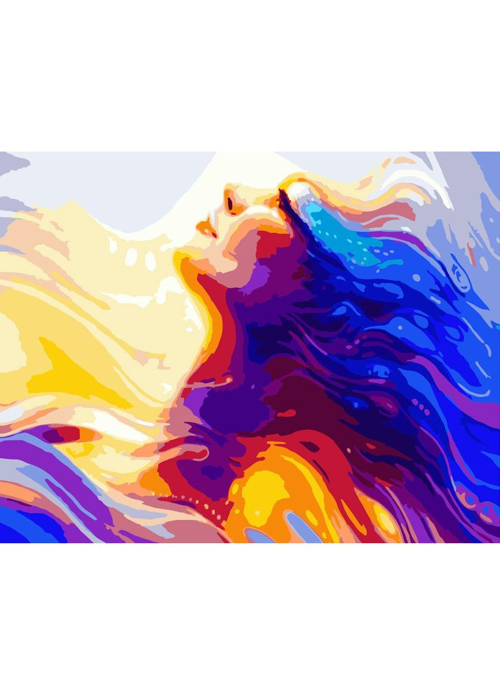 Картина за номерами ПРЕМІУМ Кольорова дівчина розміром 40х50 см (GS334) Strateg (362500539)