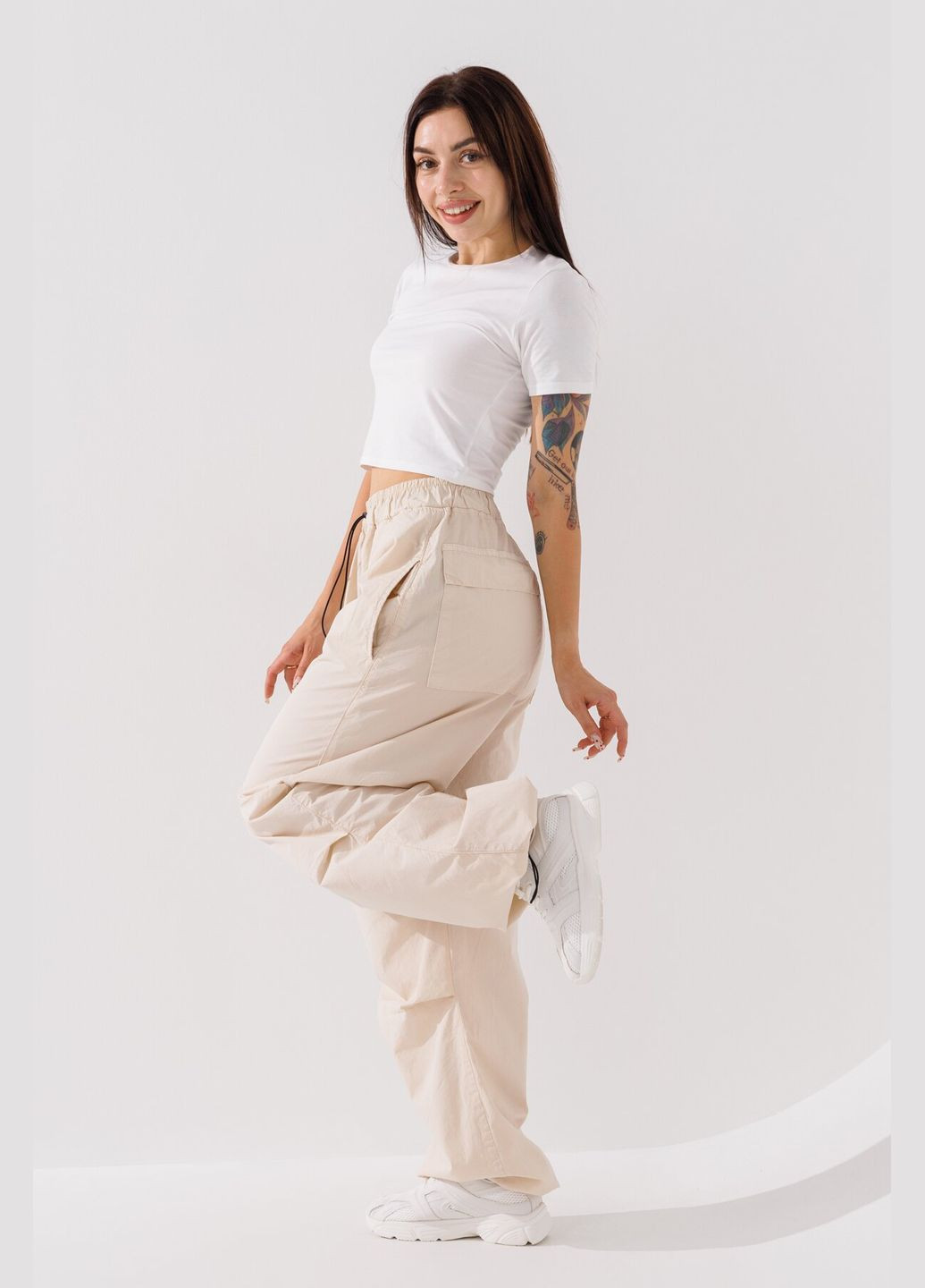 Штаны прямые однотонные женские 2900 Светло-бежевый (2000990665546D) shop (2000990665546) Zeo Basic Прямі (315987732)