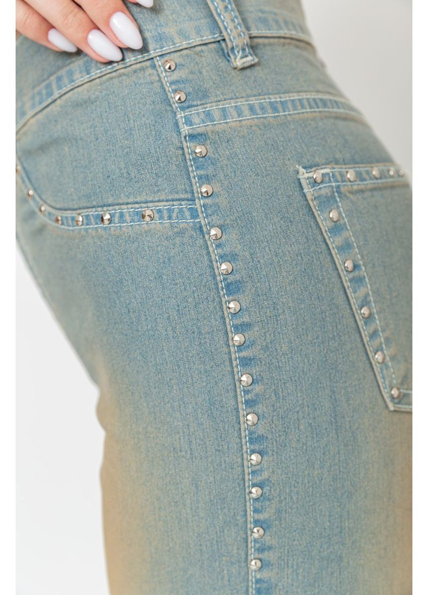 Капри женские с потертостями, цвет сине-коричневый, 201R628-1 Ager (367623909)