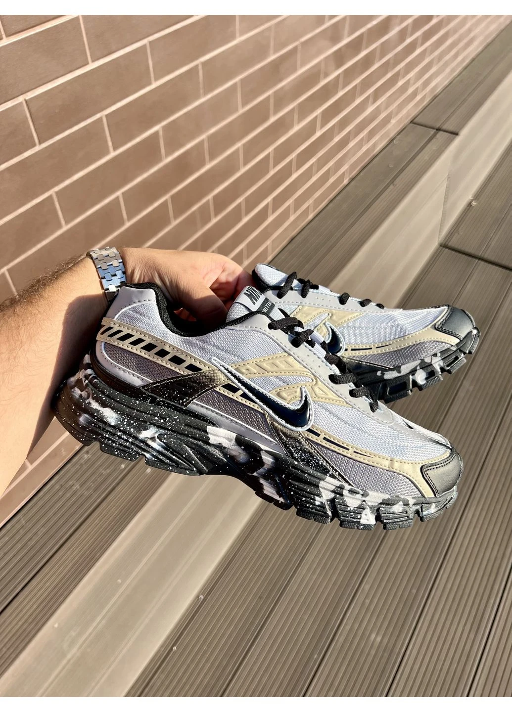 Черные летние кроссовки nike initiator beige black найк инитиатор No Brand
