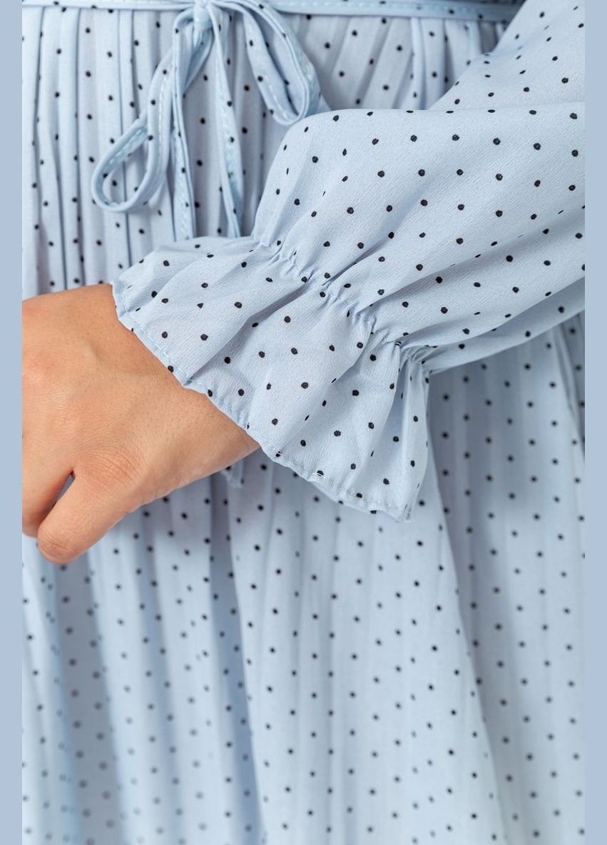 Блакитна сукня вільного крою шифонова, колір гірчичний, 204r701-1 Ager