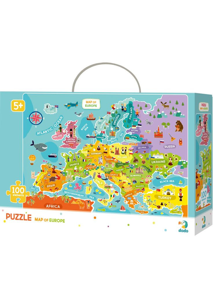 Пазл Карта Европы (английская версия) (300124) Dodo (372615939)