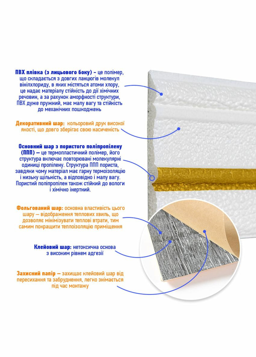 Плинтус РР самоклеющийся 2300х70х4мм Белый с золотой полоской (D) SW-00001832 Sticker Wall (368697970)