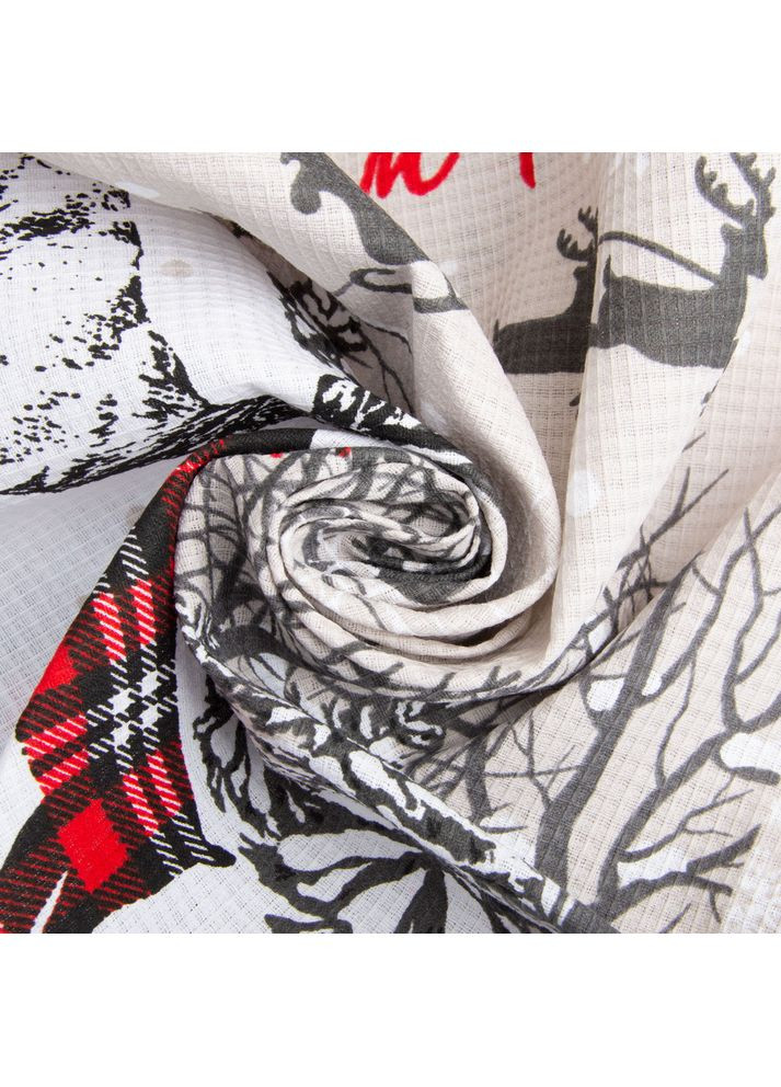 Тканина полотенна вафельна Олені 150 см 160 г/м2, бавовна, натуральна, щільна, всмоктувальна, тканина для рушників IDEIA (366089589)