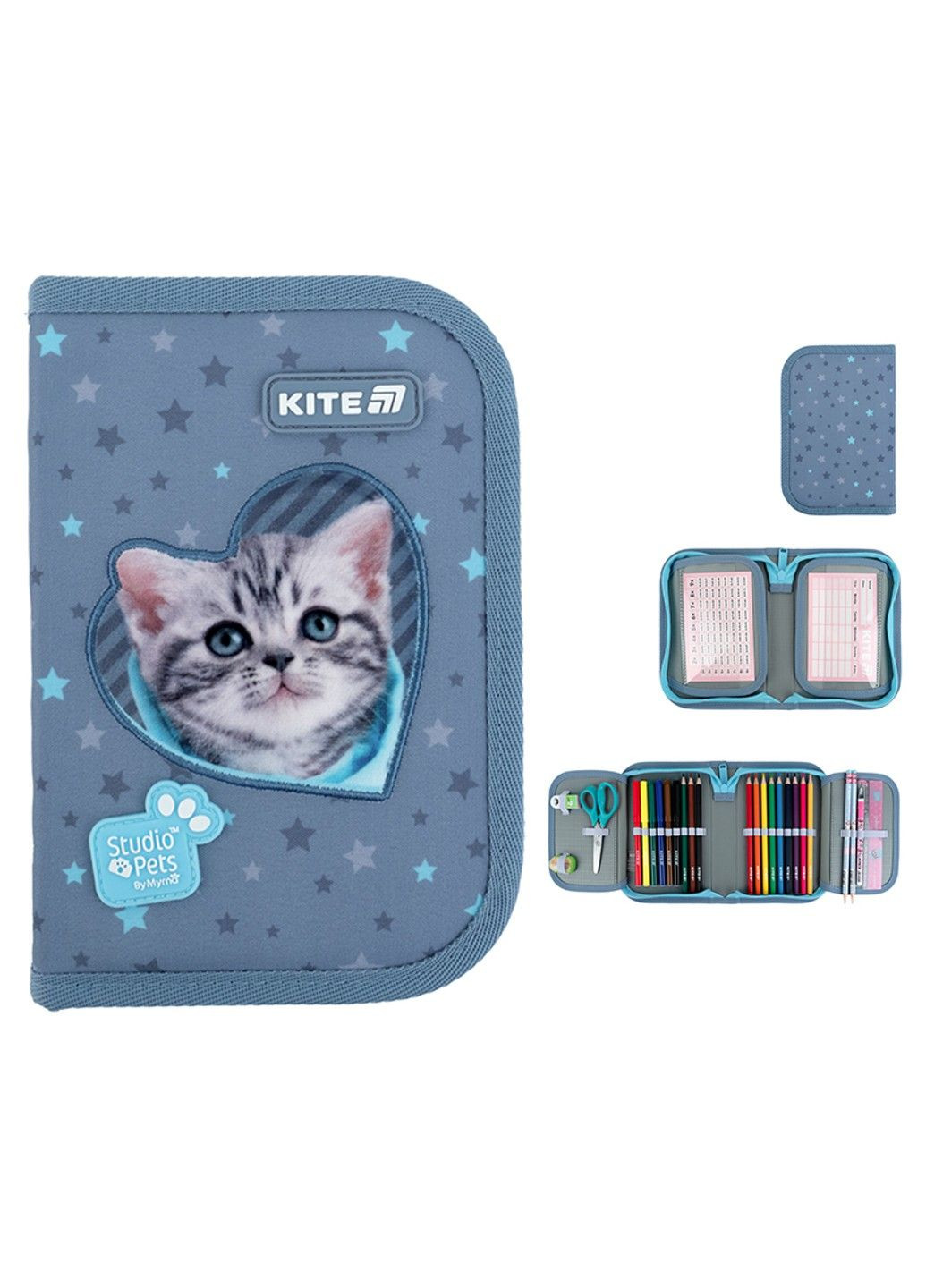 Пенал с наполнением Studio Pets SP25-622H-3, 1 отделение, 2 отборота Kite (336182045)