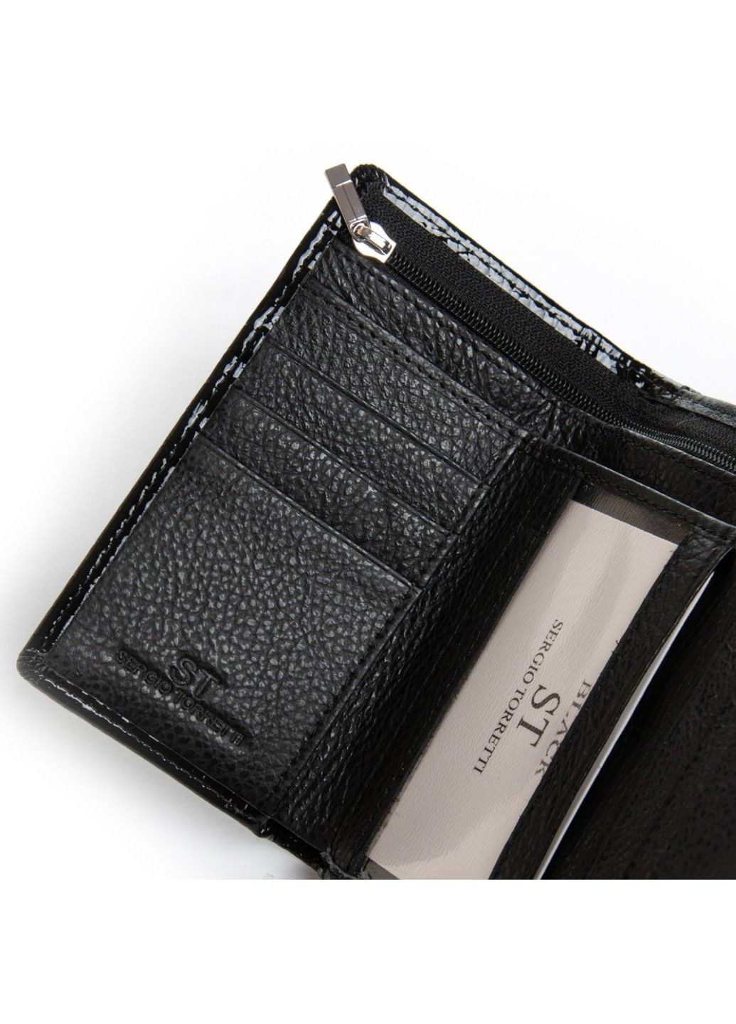 Женский кожаный лаковый кошелек SERGIO TORRETTI FEW214 black ST (360751393)