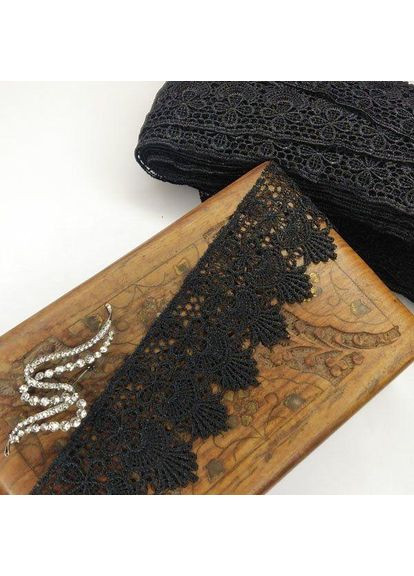 (1 метр) Мереживо макраме Sindtex 5.5 см колір - чорний (22m-y10485-1) Plus-plus (352744043)