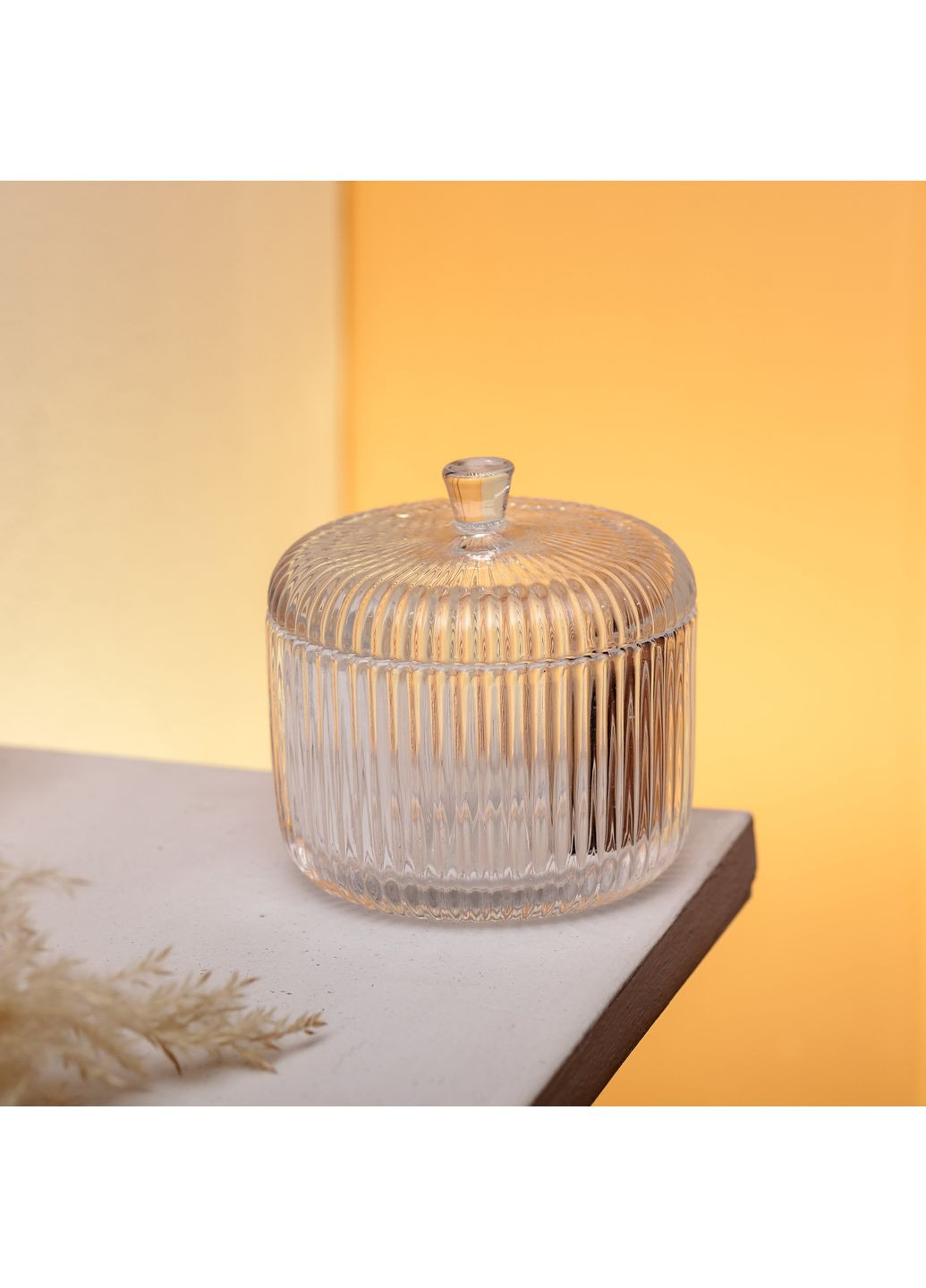Конфетница Yiwu стеклянная винтажная со стеклянной крышкой HP-4-99 No Brand (360977622)