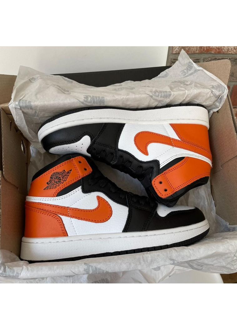 КРОСІВКИ ЖІНОЧІ NIKE AIR JORDAN RETRO1 BLACK ORANGE НАЙК АІР ДЖОРДАН No Brand чорні демісезони (367177433)