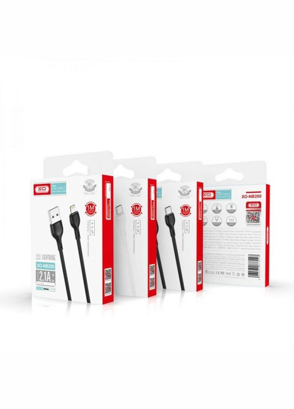 Кабель USB NB200 2.1A Quick Charge Micro 2m прогумований black XO (322706640)