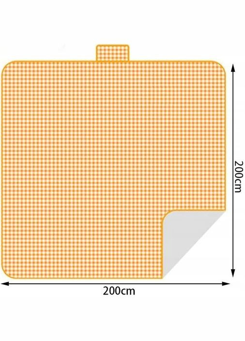 Большой коврик для пикника 200х200 см в оранжевую клетку. Falcon (297915312)