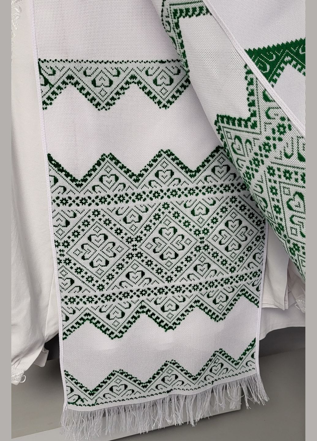 Вишитий обрядовий рушник ручної роботи Hand Made українська символіка білий