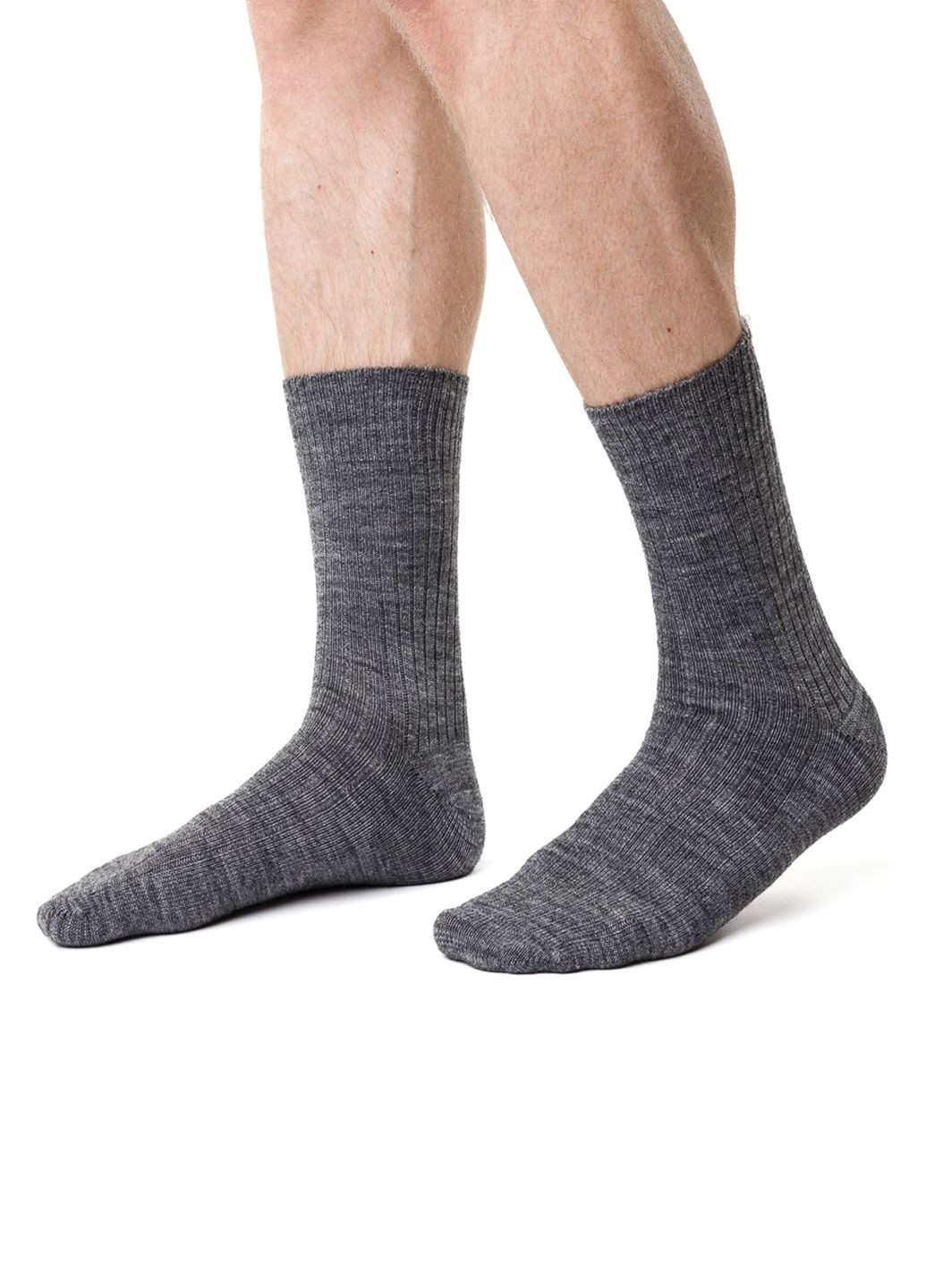 Тёмно-серые носки мужские из шерсти альпаки 044 alpaka wool Steven (349500931)