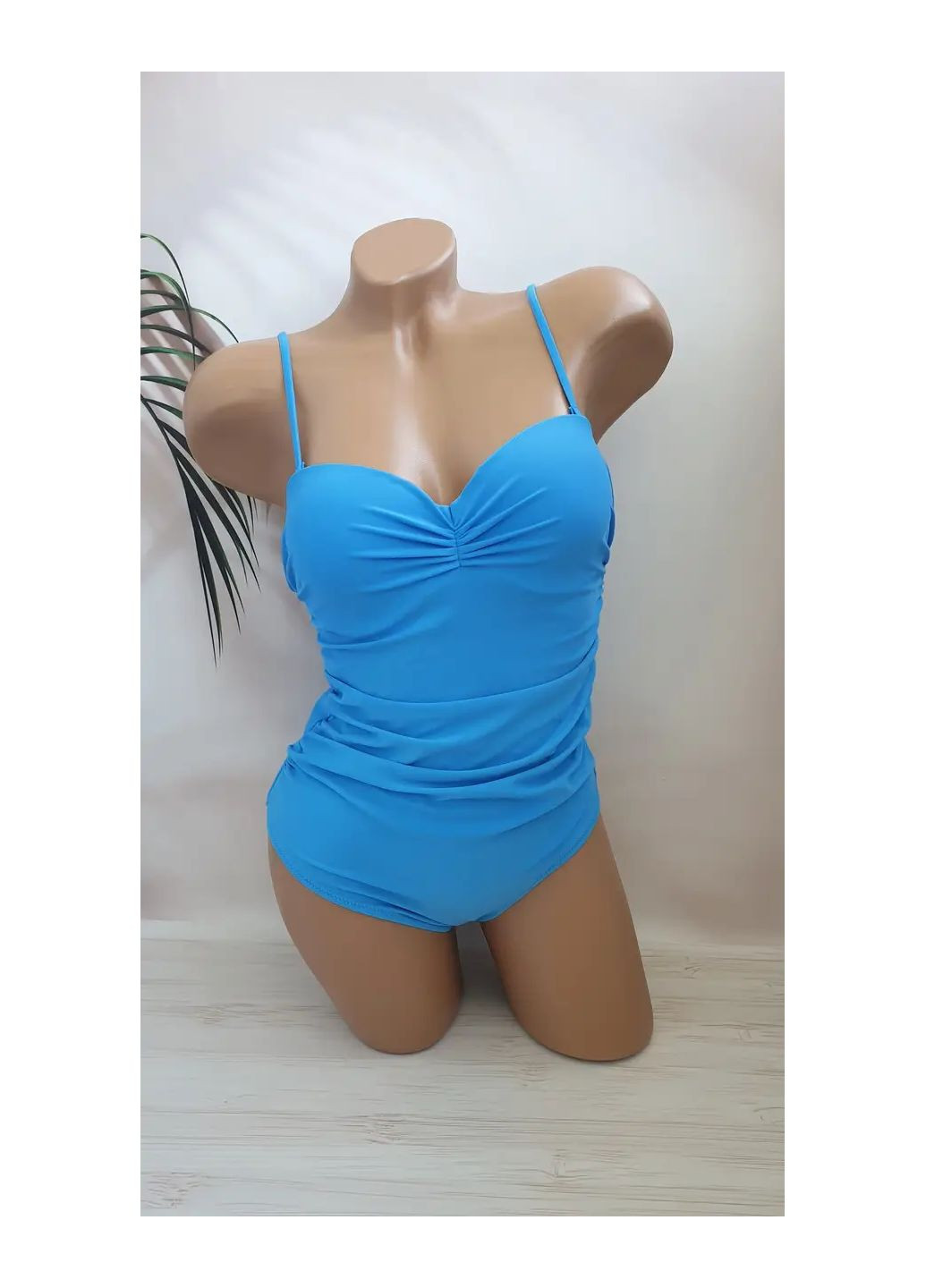 Блакитний літній стильний жіночий суцільний купальник суцільний No Brand