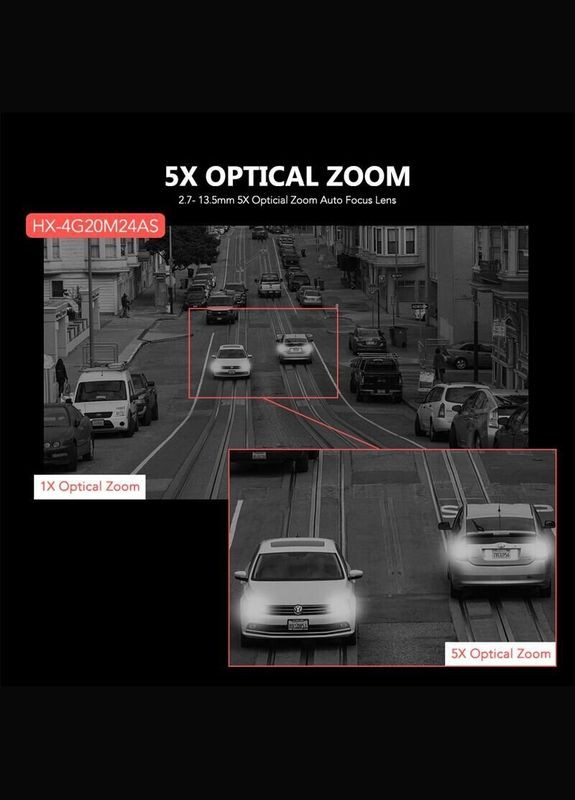 4G камера відеоспостереження з СІМ картою поворотна PTZ c 5X зумом Baovision 4G50M24AS, 5 мегапікселів, вулична, 3G (100464) Boavision (333699789)