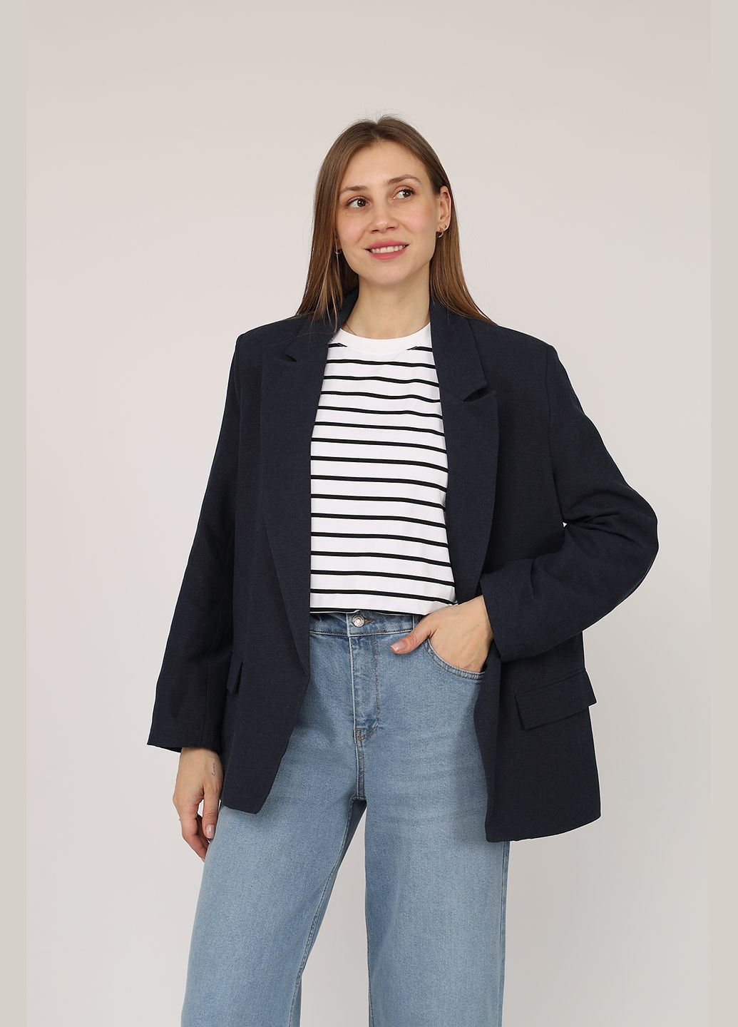 Жакет жіночий колір синій ЦБ-00271988 Bisou (323081427)