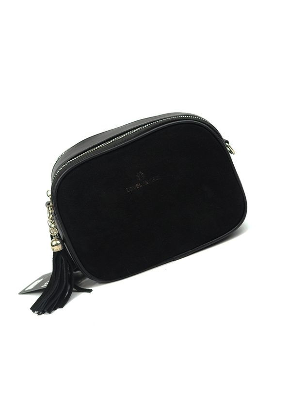 Замшева чорна маленька жіноча овальна модна сумка крос боді через плече Yirui (290187047)