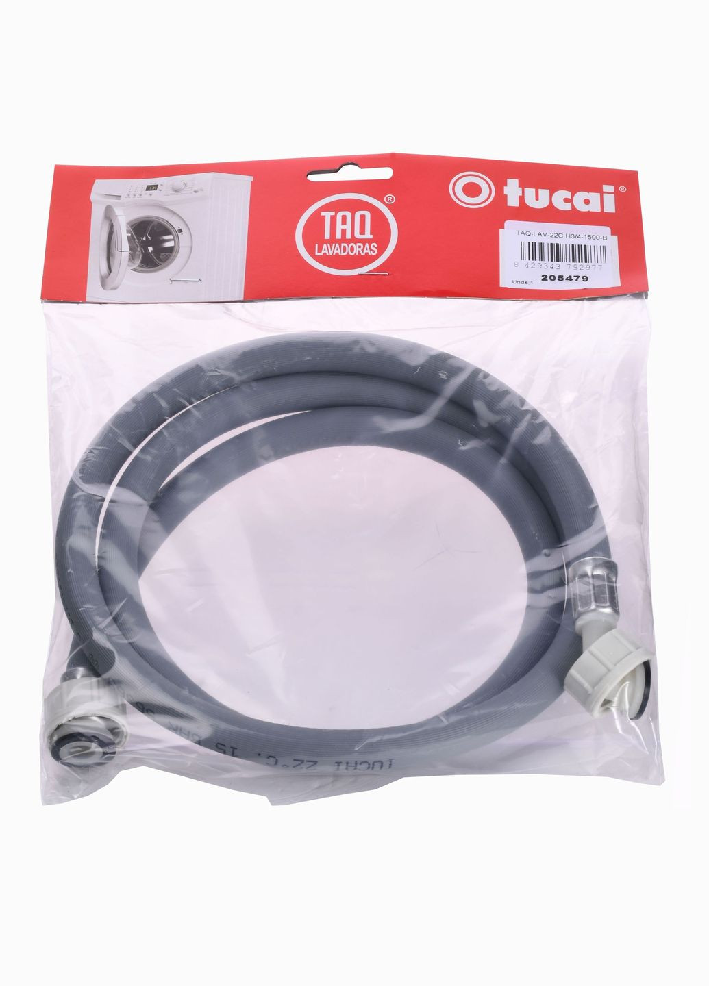 Шланг заливний для пральної машини 3.5м TAQLAV- H3/4″ 206522 TUCAI (300221235)