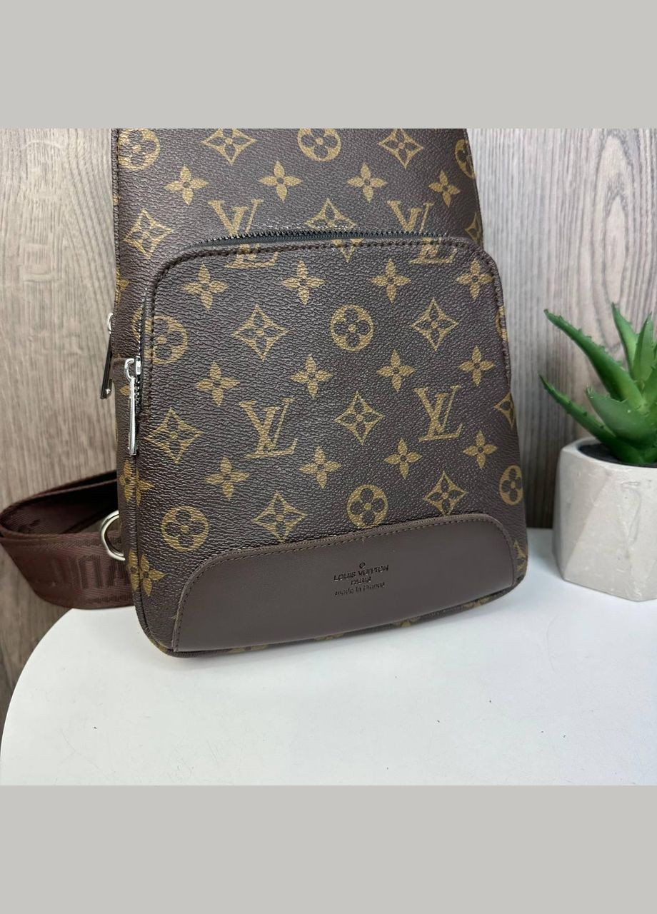 Мужская сумка бананка слинг Коричневый No Brand (314454930)