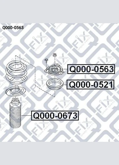 Опора переднего амортизатора Q000-0563 QASHQAI ROGUE X-TRAIL T31 Q-FIX (345741346)