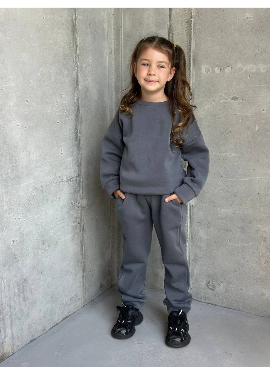 Графітовий зимній осіння колекція — базовий теплий спортивний костюм брючний queensleep_7km 135