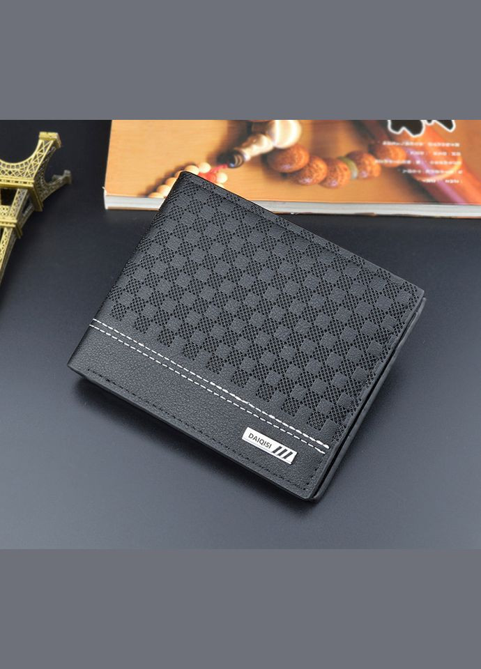 Чоловічий гаманець портмоне гаманець у клітинку чорний Eton (328267031)