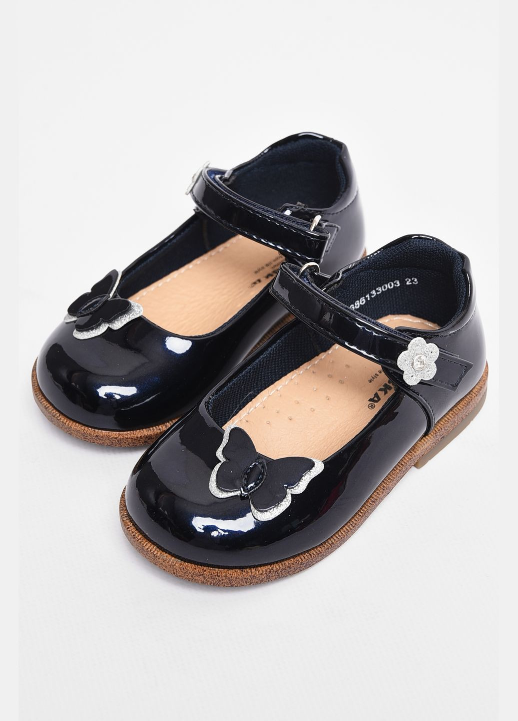 Туфлі дитячі для дівчинки темно-синього кольору Let's Shop (290011288)