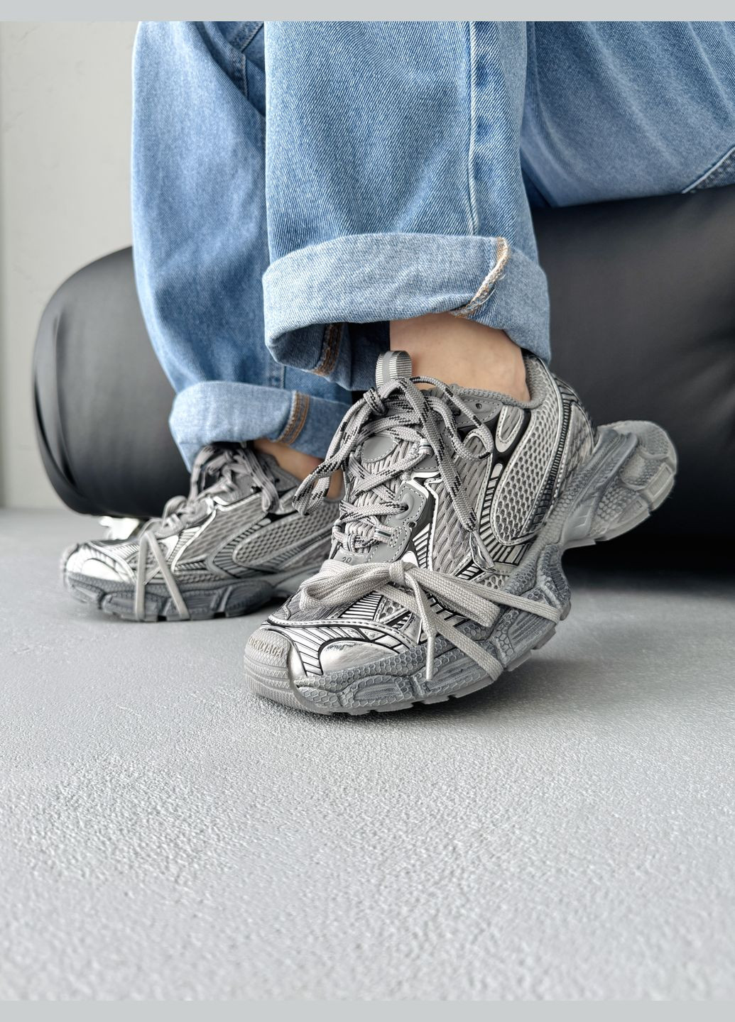 Кроссовки женские и мужские Balenciaga 3XL Grey | Баленсиага 3ХЛ серые No Brand серые демисезоны (341264131)