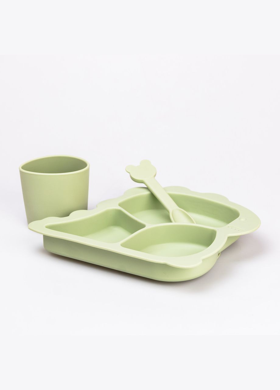 Детский набор силиконовой посуды 3 предмета зеленый HP34545G TS Kitchen (306849043)