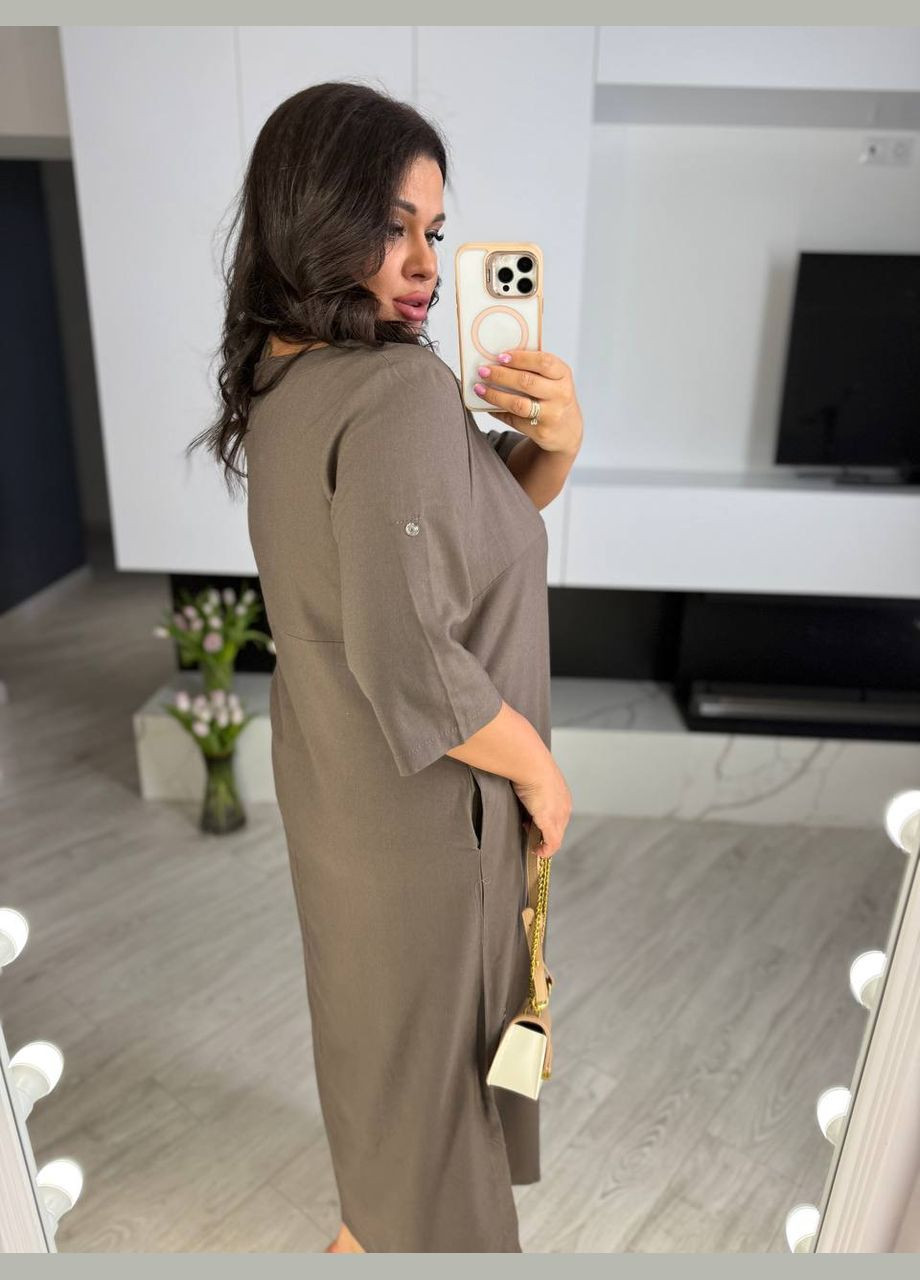 Коричневое платье No Brand