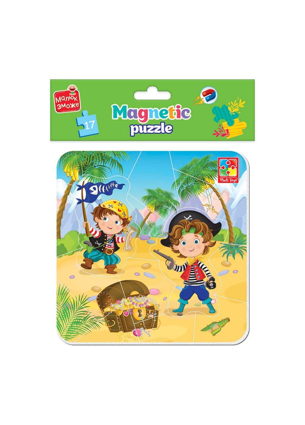 Мягкие магнитные пазлы Малыш сможет "Пираты" VT3204-20 (укр) Vladi toys (293154128)