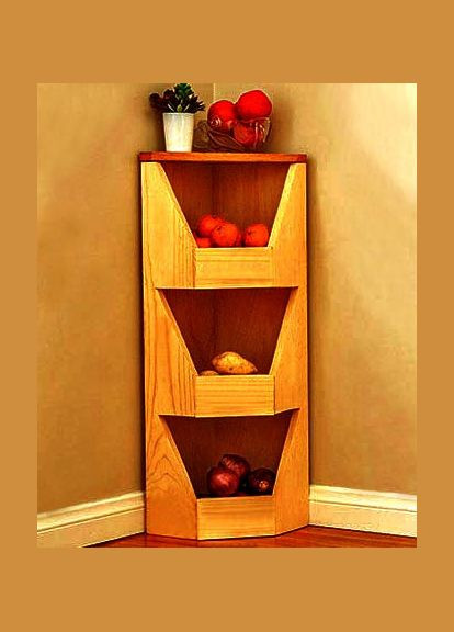 Стеллаж для овощей и фруктов из дерева Персилета карри (ЯХТ-007203) No Brand (327845121)