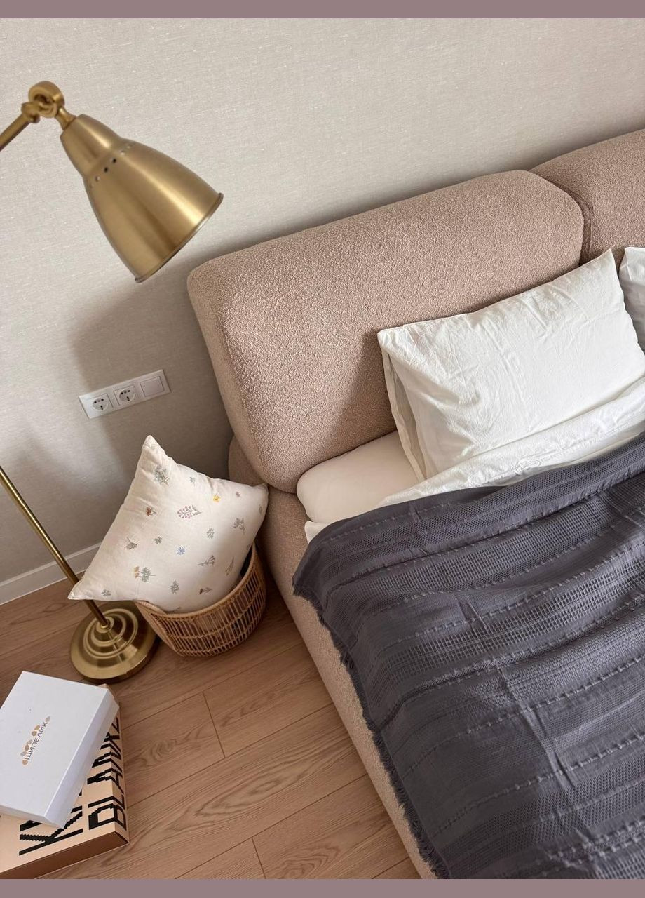 Турецький бавовняний плед євро піке 220х240 графіт (П4К-A-turkish-001-03) No Brand (308754385)