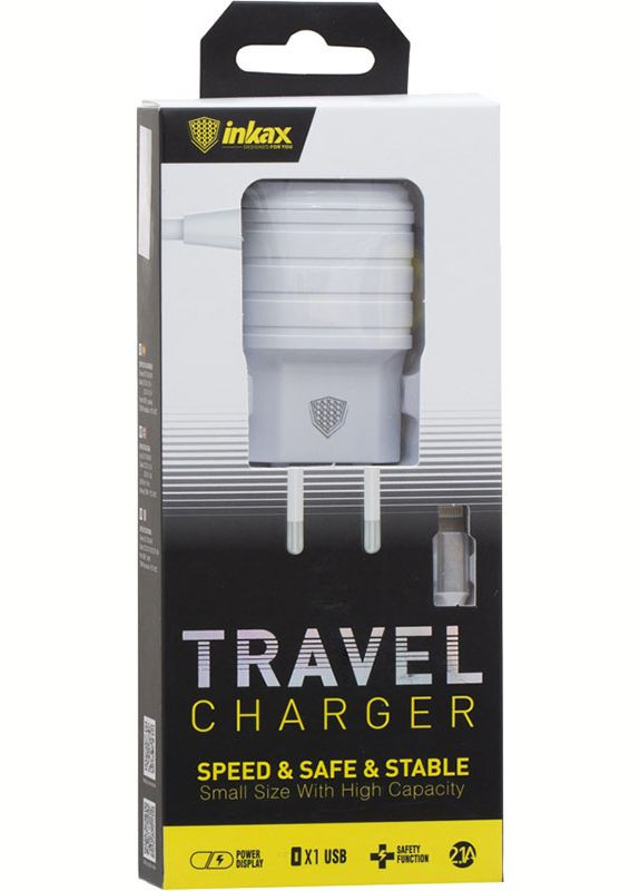 Сетевое зарядное устройство CD-09 Travel charger Lightning cable 1USB 2.1A White Inkax (301471312)