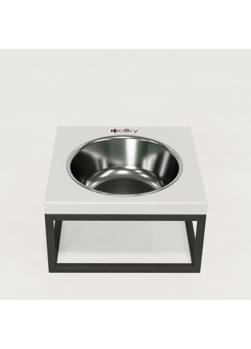 Миска на підставці для котів і середніх собак Base Solo M (1 × 0,8 л) Solo M-212110-GRWH Hollky (365652781)
