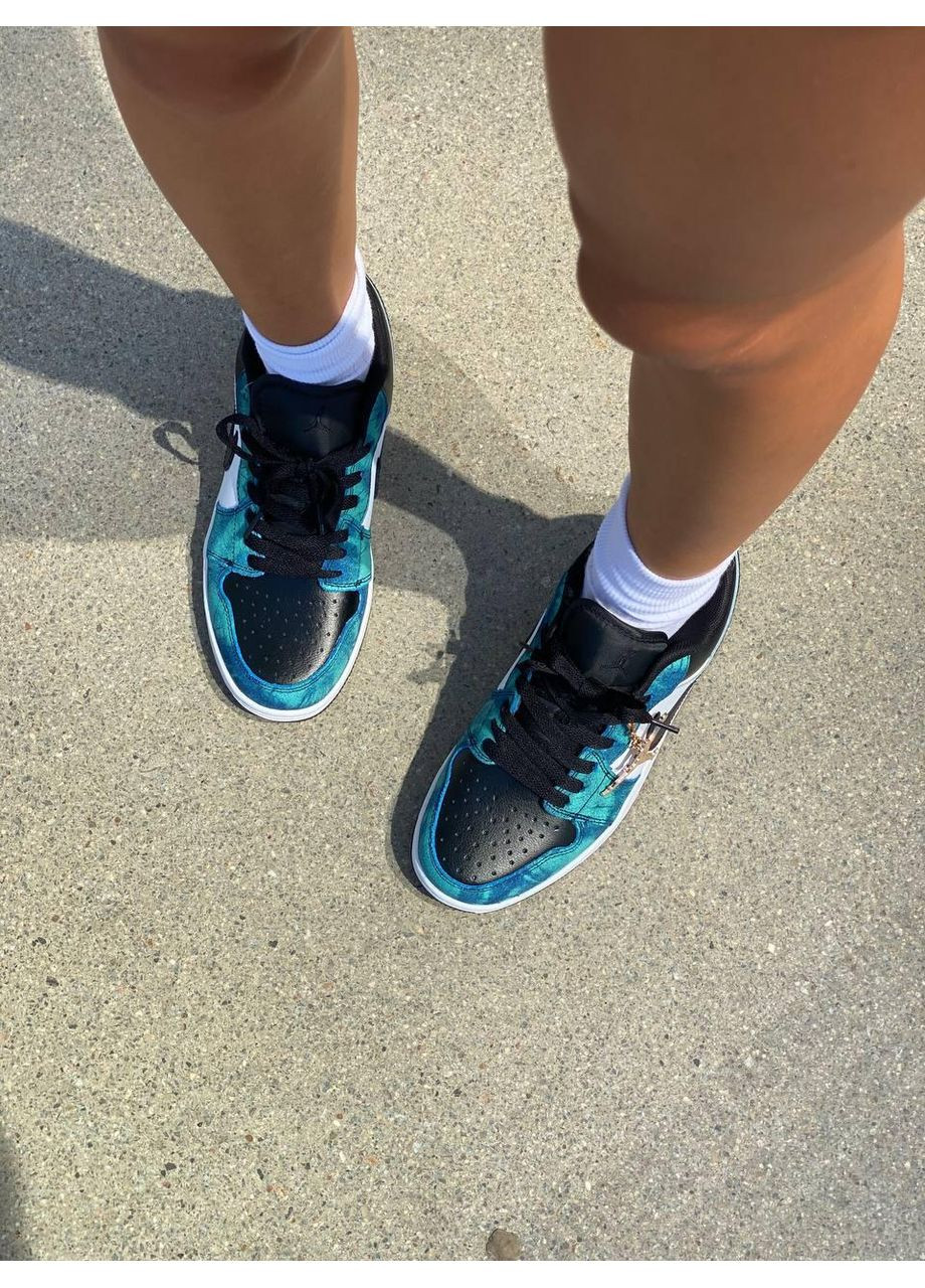 Белые демисезонные кроссовки мужские nike air jordan retro 1 low tie dye найк аир джордан No Brand