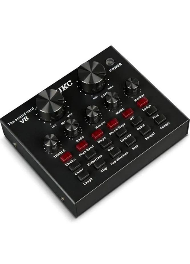 Акустическая система аудио микшер V8 c Bluetooth и встроенными пресетами Black (2091116724) UKC (324213398)