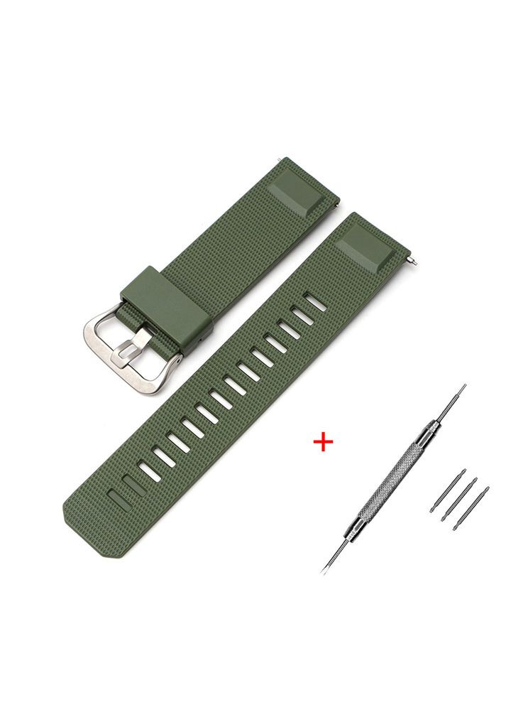 Ремешок для часов Casio Pro Trek армейский зеленый полимерный универсальный ремень с пряжкой 22 мм ProDobro (367265585)