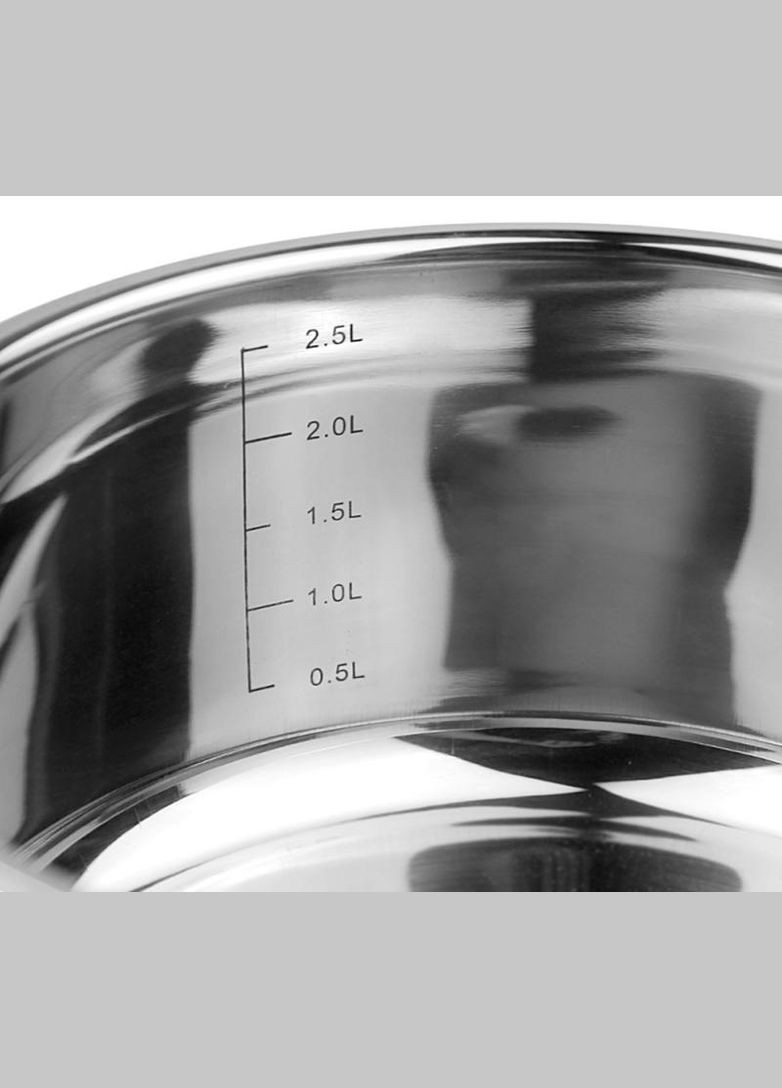 Кастрюля индукционная Casserole из нержавеющей стали 3л со стеклянной крышкой Ofenbach (372171320)