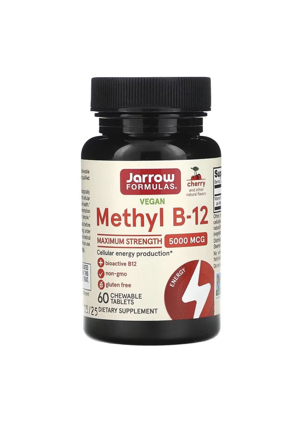Комплекс вітаміну B12 Methyl B-12 Methylcobalamin 5000mcg - 60 chewable tabs Cherry Jarrow Formulas (364201705)