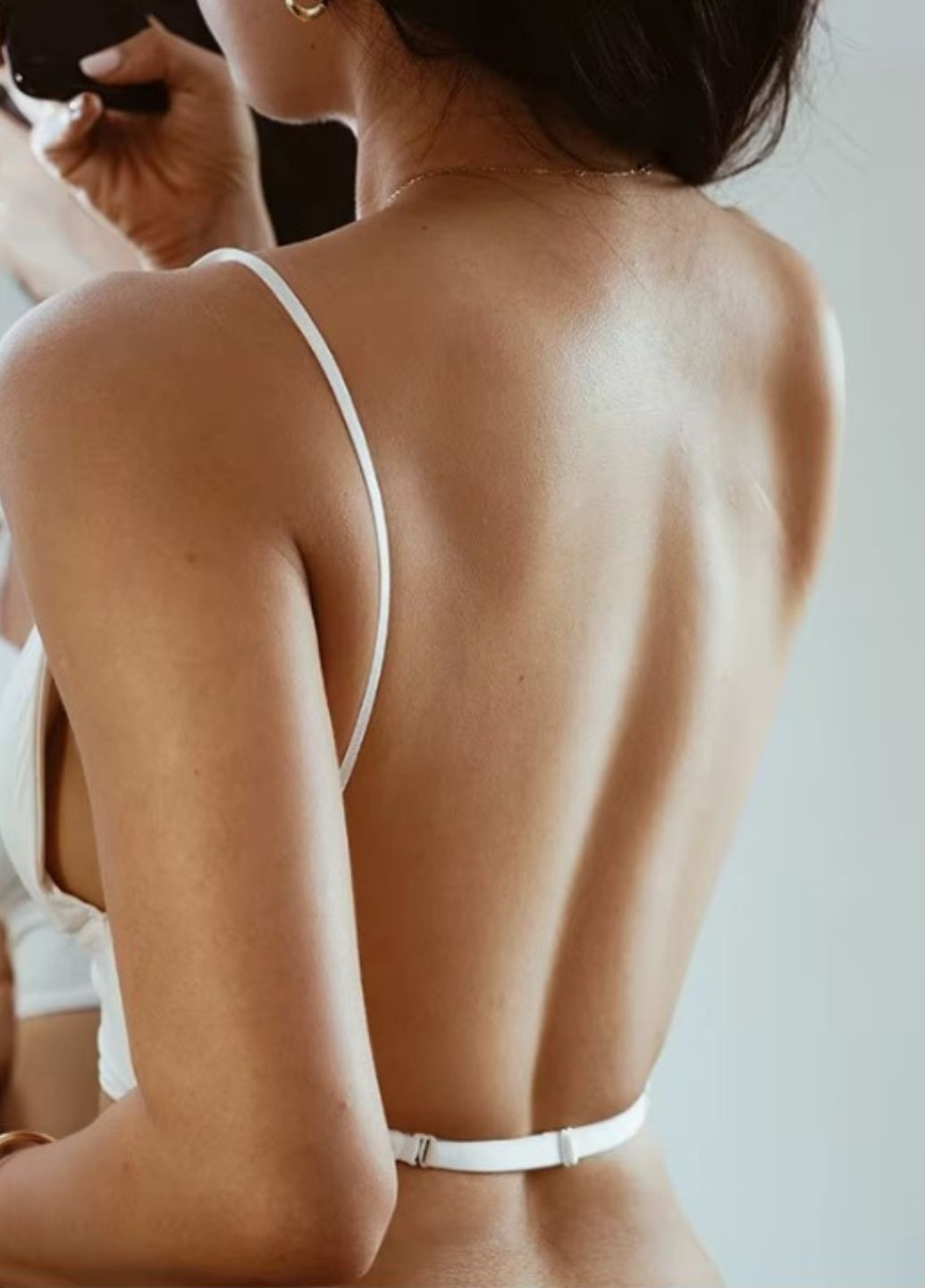 Білий топ жіночий гладенький бралет топ на тонких бретелях modern comfort (1752 01) 75 Macarena з кісточками нейлон